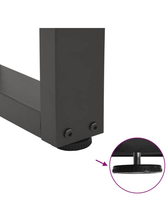 Nohy konferenčního stolku ve tvaru v 2 ks antracitové 50 x (30-31,3) cm ocelové