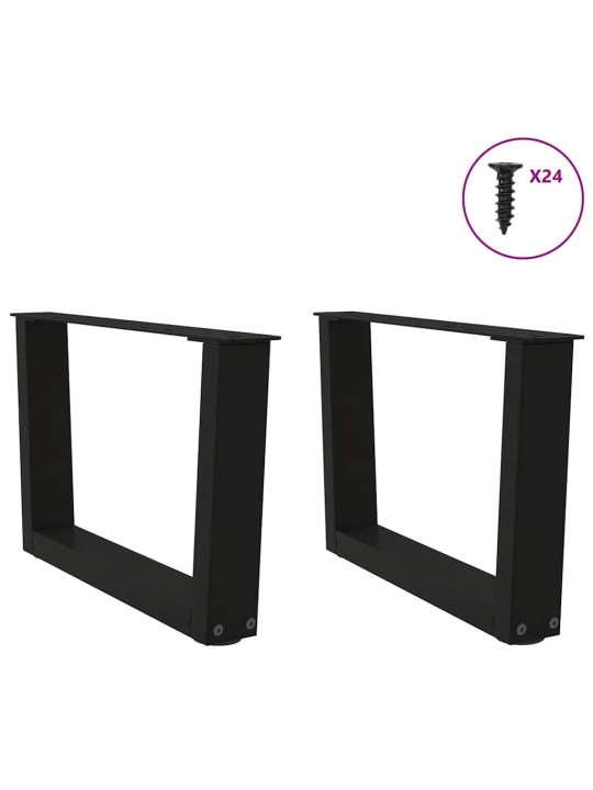 Nohy konferenčního stolku ve tvaru v, 2 ks, černé, 60 x (30-31,3) cm, ocel