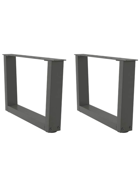 Nohy konferenčního stolku ve tvaru v 2 ks antracitové 60 x (30-31,3) cm ocelové