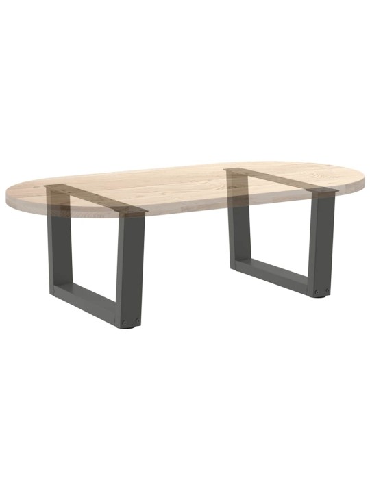 Nohy konferenčního stolku ve tvaru v 2 ks antracitové 60 x (30-31,3) cm ocelové
