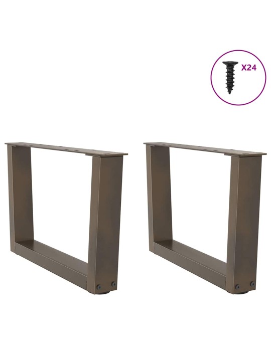 Nohy konferenčního stolku ve tvaru v, 2 ks, přírodní ocel, 60 x (30-31,3) cm, ocel
