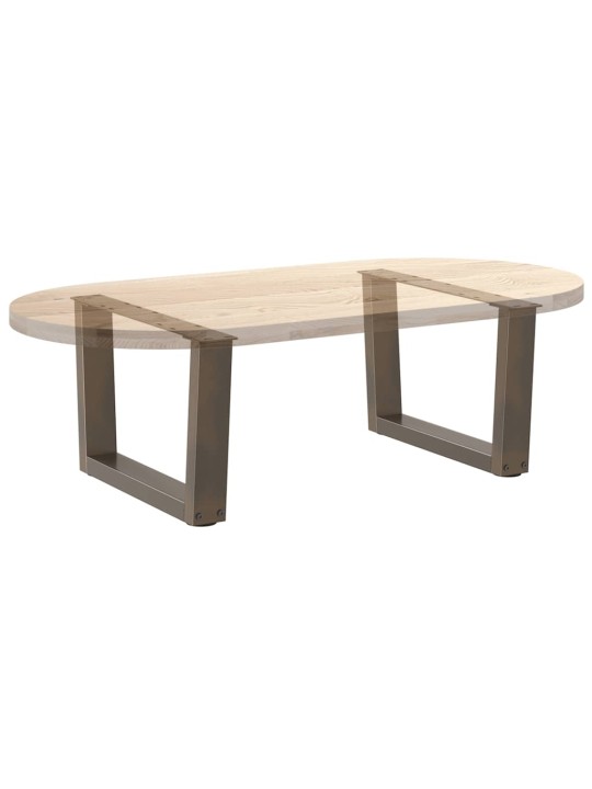 Nohy konferenčního stolku ve tvaru v, 2 ks, přírodní ocel, 60 x (30-31,3) cm, ocel