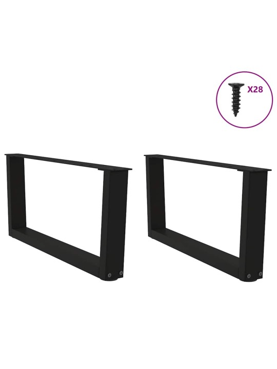 Nohy konferenčního stolku ve tvaru v, 2 ks, černé, 70 x (30-31,3) cm, ocel