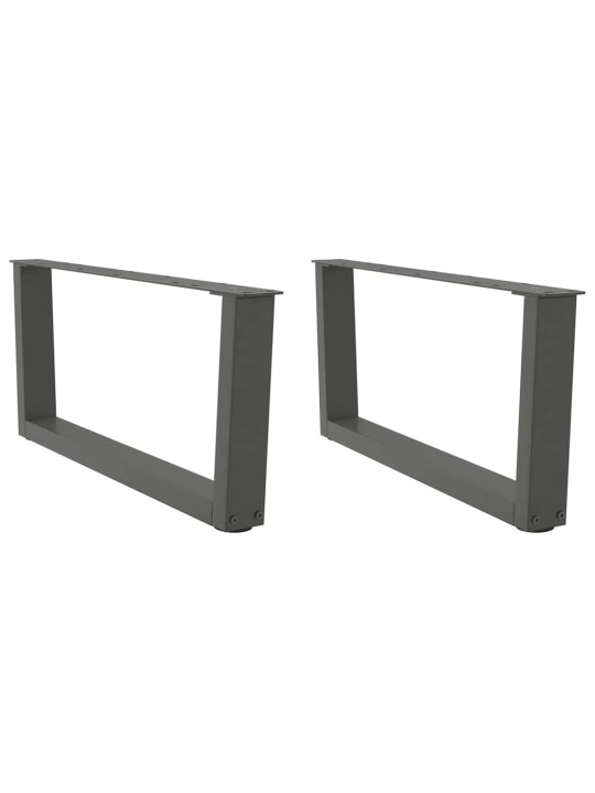 Nohy konferenčního stolku ve tvaru v 2 ks antracitové 70 x (30-31,3) cm ocelové