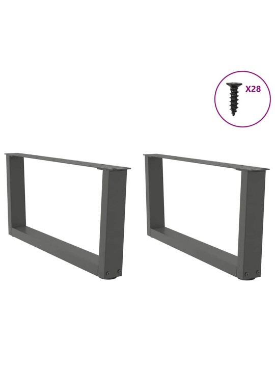 Nohy konferenčního stolku ve tvaru v 2 ks antracitové 70 x (30-31,3) cm ocelové