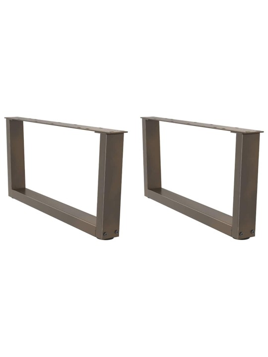 Nohy konferenčního stolku ve tvaru v, 2 ks, přírodní ocel, 70 x (30-31,3) cm, ocel