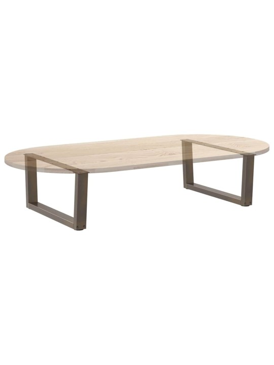 Nohy konferenčního stolku ve tvaru v, 2 ks, přírodní ocel, 70 x (30-31,3) cm, ocel