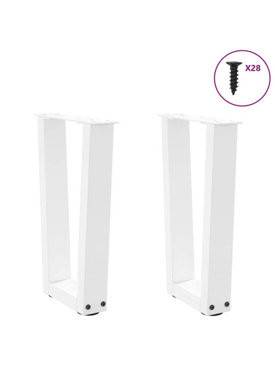 Nohy konferenčního stolku ve tvaru v, 2 ks, bílé, 28 x (42-43,3) cm, ocel