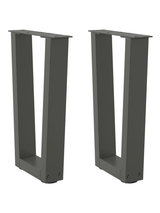 Nohy konferenčního stolku ve tvaru v, 2 ks, antracitové, 28 x (42-43,3) cm, ocel