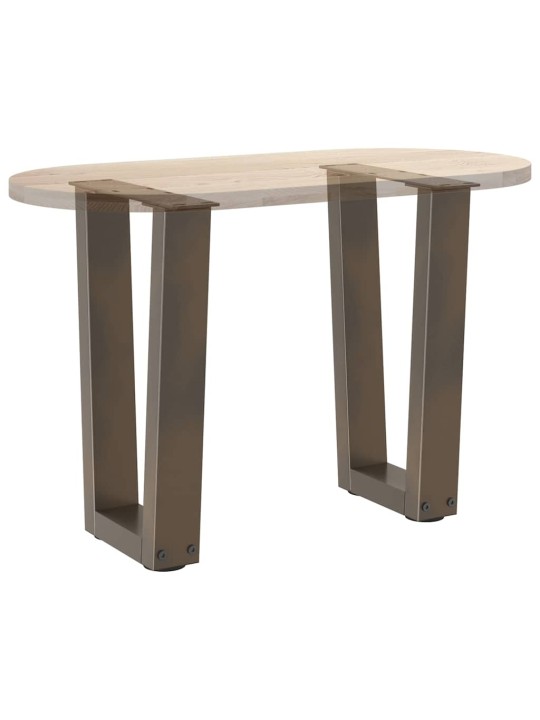 Nohy konferenčního stolku ve tvaru v, 2 ks, přírodní ocel, 28 x (42-43,3) cm, ocel