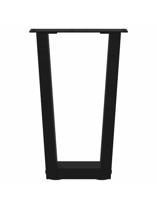 Nohy konferenčního stolku ve tvaru v, 2 ks, černé, 38 x (42-43,3) cm, ocel