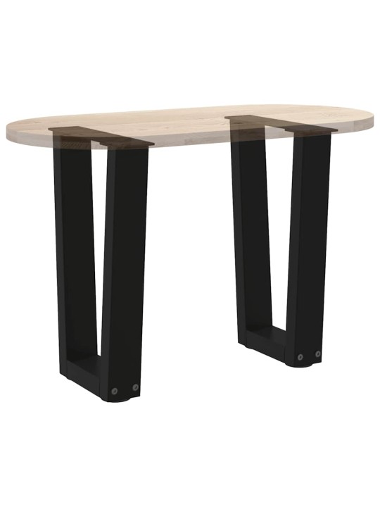 Nohy konferenčního stolku ve tvaru v, 2 ks, černé, 38 x (42-43,3) cm, ocel