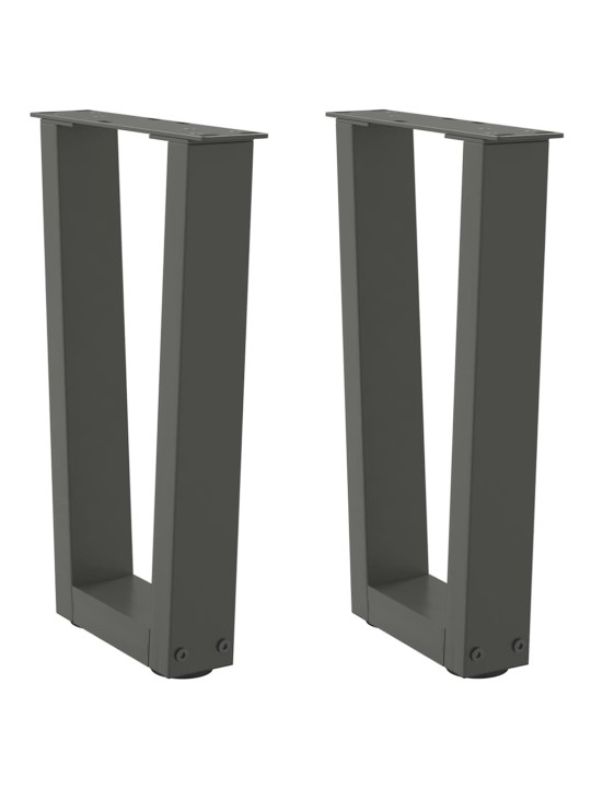 Nohy konferenčního stolku ve tvaru v 2 ks antracitové 38 x (42-43,3) cm ocelové