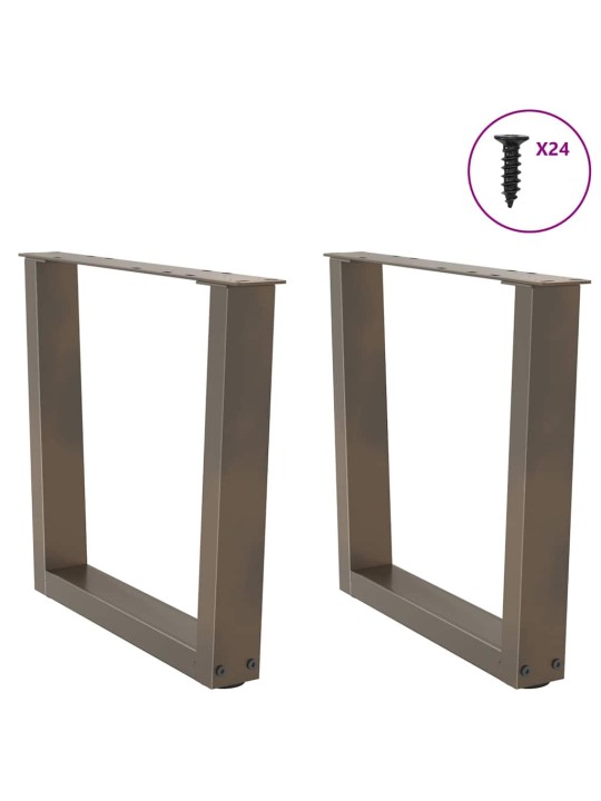 Nohy konferenčního stolku ve tvaru v, 2 ks, přírodní ocel, 60 x (42-43,3) cm, ocel
