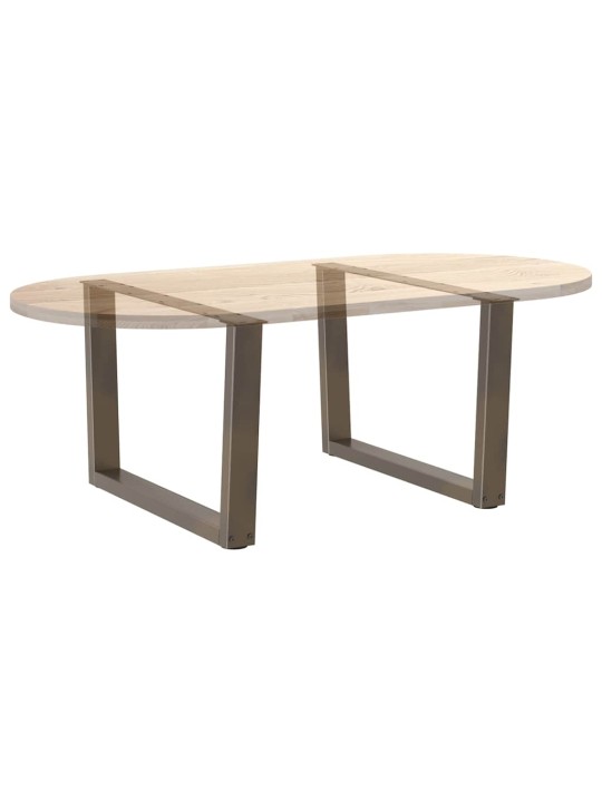 Nohy konferenčního stolku ve tvaru v, 2 ks, přírodní ocel, 70 x (42-43,3) cm, ocel