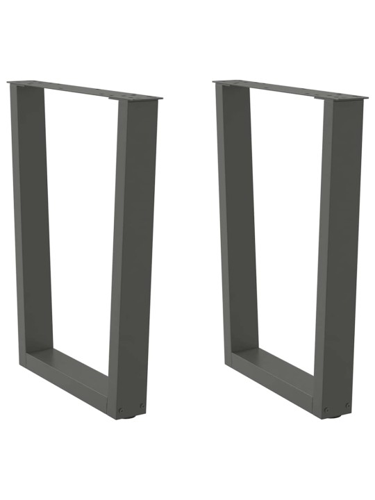 Nohy k jídelnímu stolu ve tvaru v, 2 ks, antracitové, 60 x (72-73,3) cm, ocel