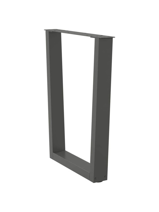 Nohy k jídelnímu stolu ve tvaru v, 2 ks, antracitové, 60 x (72-73,3) cm, ocel
