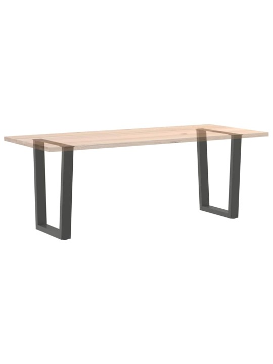 Nohy k jídelnímu stolu ve tvaru v, 2 ks, antracitové, 60 x (72-73,3) cm, ocel