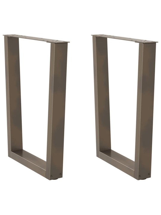 Nohy k jídelnímu stolu ve tvaru v, 2 ks, přírodní ocel, 60 x (72-73,3) cm, ocel