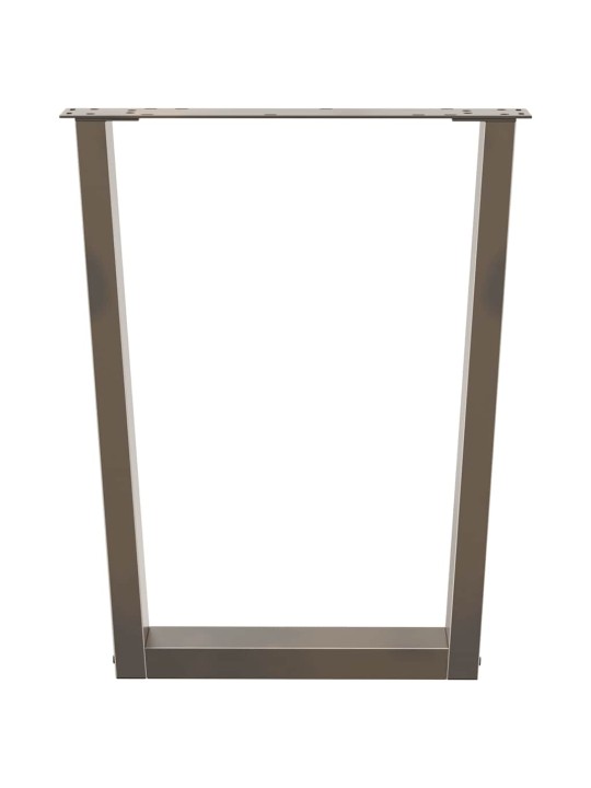 Nohy k jídelnímu stolu ve tvaru v, 2 ks, přírodní ocel, 60 x (72-73,3) cm, ocel