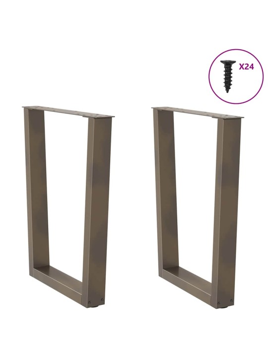 Nohy k jídelnímu stolu ve tvaru v, 2 ks, přírodní ocel, 60 x (72-73,3) cm, ocel