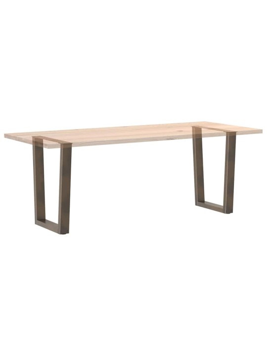 Nohy k jídelnímu stolu ve tvaru v, 2 ks, přírodní ocel, 60 x (72-73,3) cm, ocel