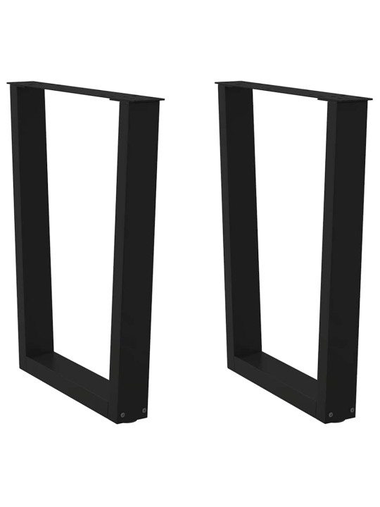 Nohy k jídelnímu stolu ve tvaru v, 2 ks, černé, 70 x (72-73,3) cm, ocel