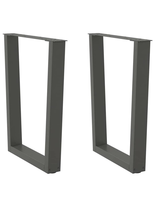 Nohy k jídelnímu stolu ve tvaru v, 2 ks, antracitové, 70 x (72-73,3) cm, ocel