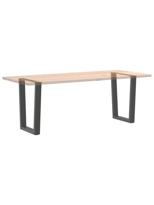 Nohy k jídelnímu stolu ve tvaru v, 2 ks, antracitové, 70 x (72-73,3) cm, ocel