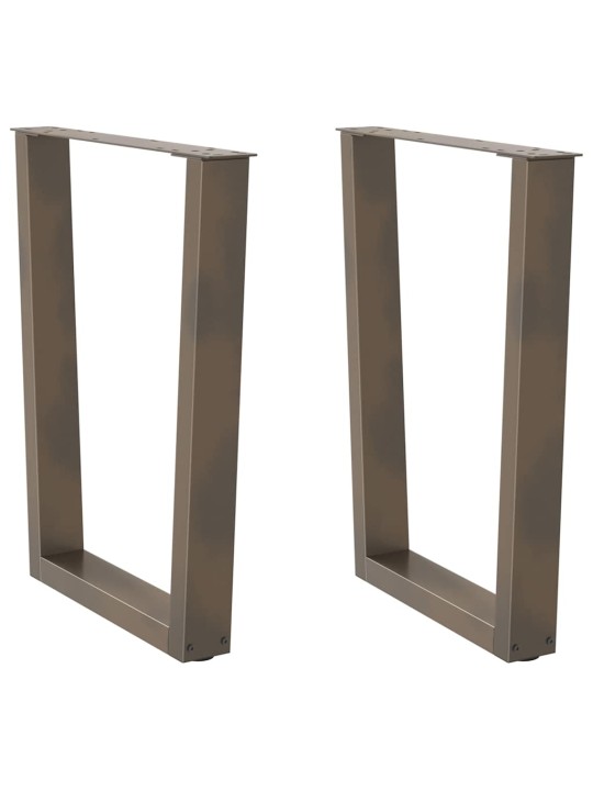 Nohy k jídelnímu stolu ve tvaru v, 2 ks, přírodní ocel, 70 x (72-73,3) cm, ocel