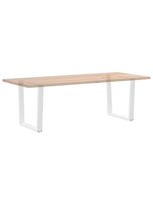 Nohy k jídelnímu stolu ve tvaru v, 2 ks, bílé, 80 x (72-73,3) cm, ocel