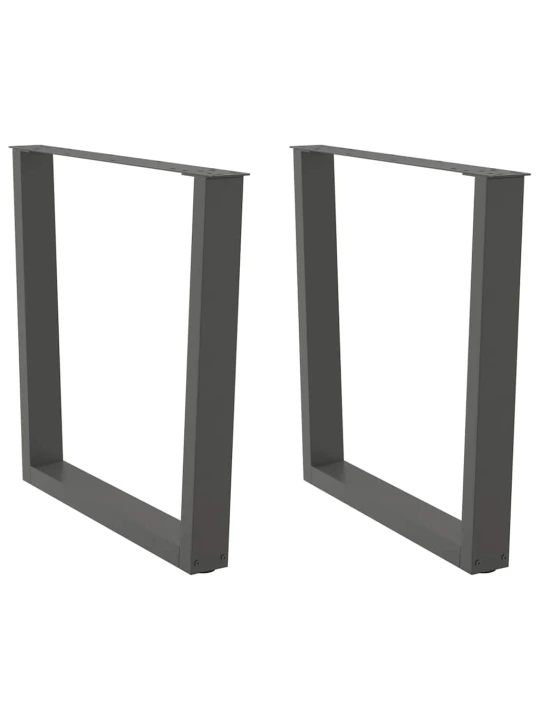 Nohy k jídelnímu stolu ve tvaru v, 2 ks, antracitové, 80 x (72-73,3) cm, ocel