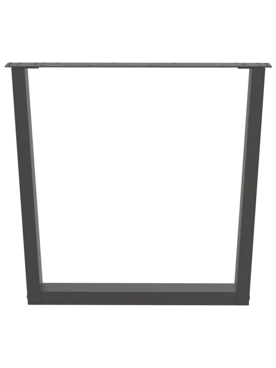 Nohy k jídelnímu stolu ve tvaru v, 2 ks, antracitové, 80 x (72-73,3) cm, ocel