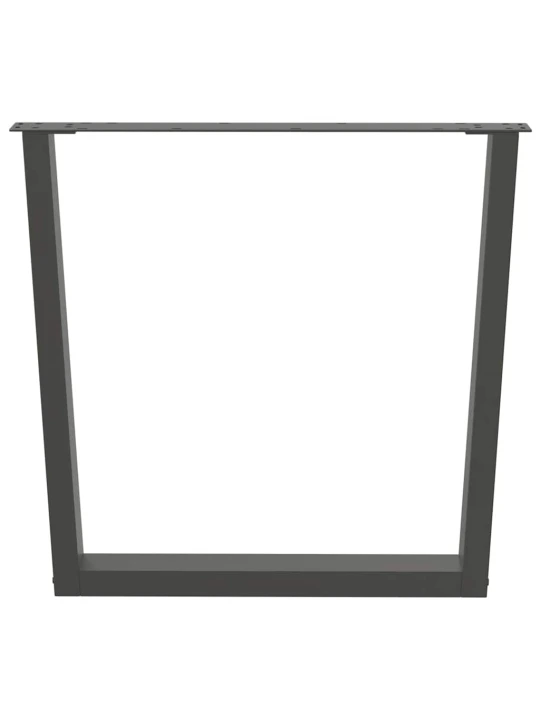 Nohy k jídelnímu stolu ve tvaru v, 2 ks, antracitové, 80 x (72-73,3) cm, ocel