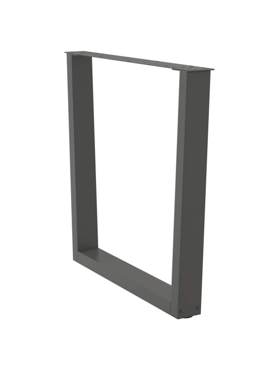 Nohy k jídelnímu stolu ve tvaru v, 2 ks, antracitové, 80 x (72-73,3) cm, ocel