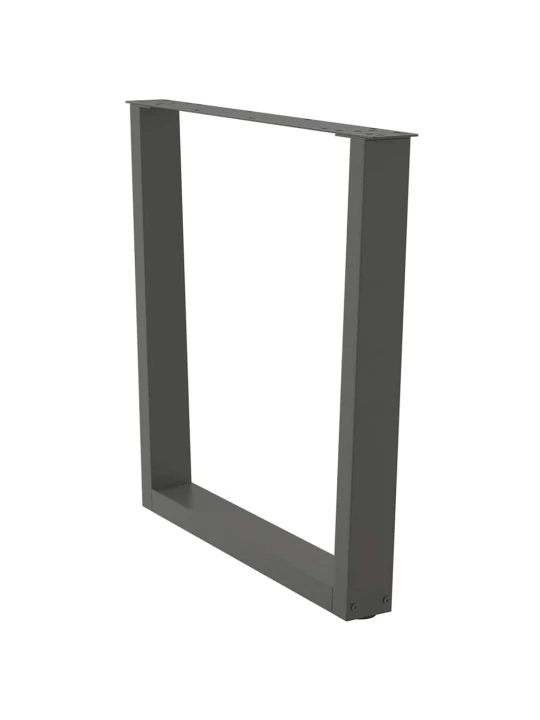 Nohy k jídelnímu stolu ve tvaru v, 2 ks, antracitové, 80 x (72-73,3) cm, ocel