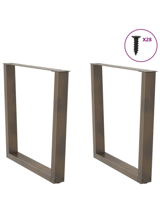 Nohy k jídelnímu stolu ve tvaru v, 2 ks, přírodní ocel, 80 x (72-73,3) cm, ocel