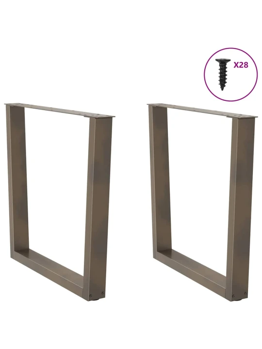 Nohy k jídelnímu stolu ve tvaru v, 2 ks, přírodní ocel, 80 x (72-73,3) cm, ocel