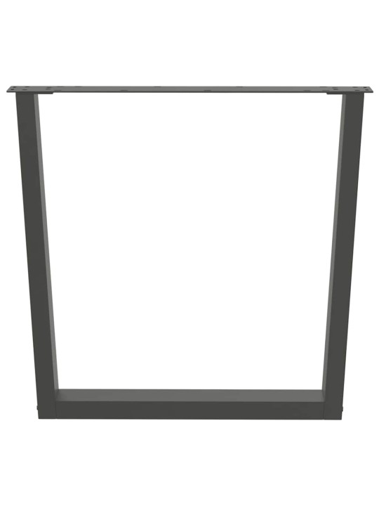 Nohy k jídelnímu stolu ve tvaru v, 2 ks, antracitové, 90 x (72-73,3) cm, ocel