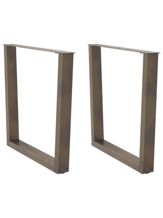 Nohy k jídelnímu stolu ve tvaru v, 2 ks, přírodní ocel, 90 x (72-73,3) cm, ocel