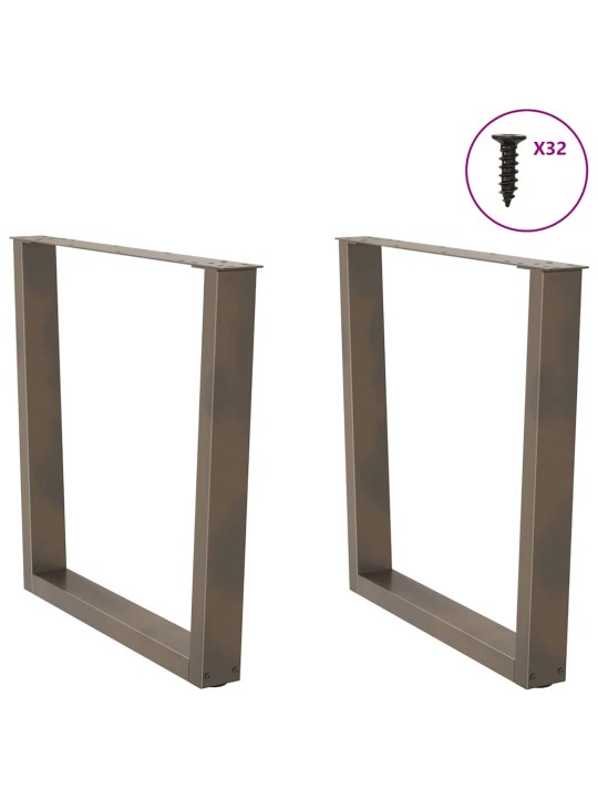 Nohy k jídelnímu stolu ve tvaru v, 2 ks, přírodní ocel, 90 x (72-73,3) cm, ocel