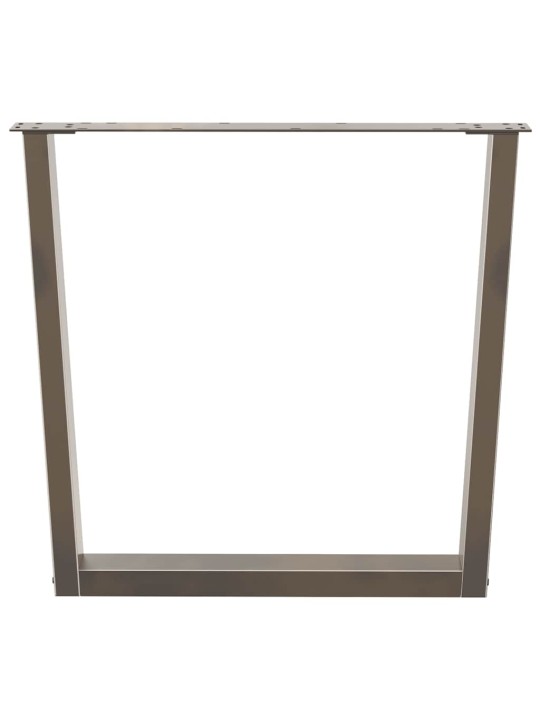 Nohy k jídelnímu stolu ve tvaru v, 2 ks, přírodní ocel, 90 x (72-73,3) cm, ocel