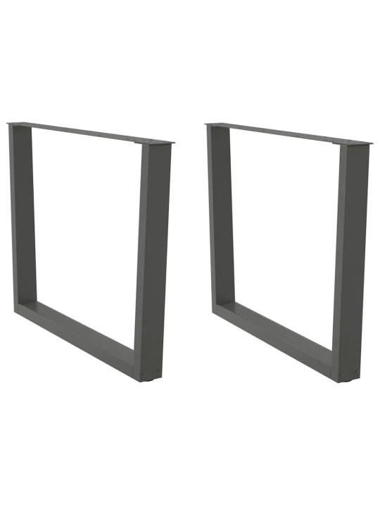 Nohy k jídelnímu stolu ve tvaru v, 2 ks, antracitové, 100 x (72-73,3) cm, ocel