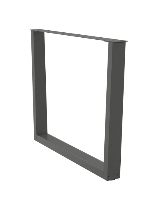 Nohy k jídelnímu stolu ve tvaru v, 2 ks, antracitové, 100 x (72-73,3) cm, ocel