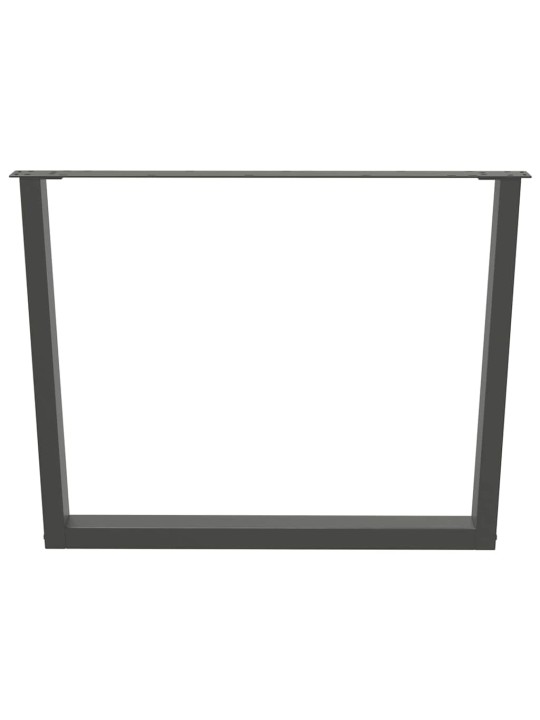 Nohy k jídelnímu stolu ve tvaru v, 2 ks, antracitové, 100 x (72-73,3) cm, ocel