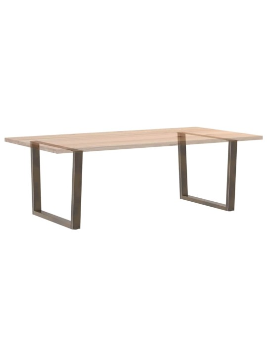 Nohy k jídelnímu stolu ve tvaru v, 2 ks, přírodní ocel, 100 x (72-73,3) cm, ocel
