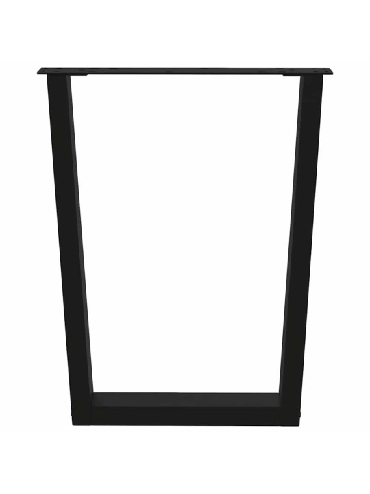 Nohy k jídelnímu stolu ve tvaru v, 3 ks, černé, 70 x (72-73,3) cm, ocel