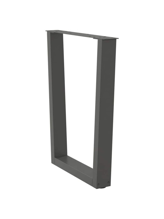 Nohy k jídelnímu stolu ve tvaru v, 3 ks, antracitové, 70 x (72-73,3) cm, ocel