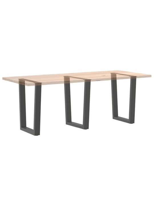 Nohy k jídelnímu stolu ve tvaru v, 3 ks, antracitové, 70 x (72-73,3) cm, ocel