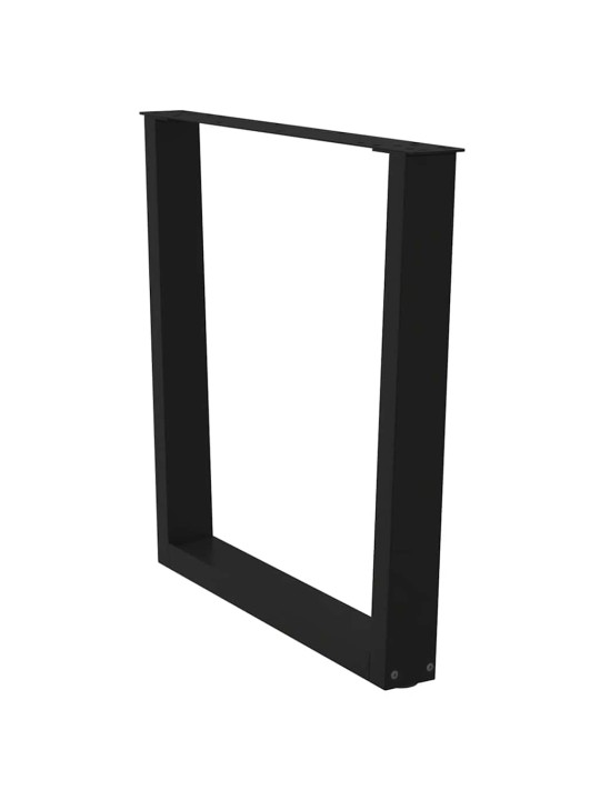 Nohy k jídelnímu stolu ve tvaru v, 3 ks, černé, 80 x (72-73,3) cm, ocel